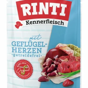 Sparpaket 20 x 400 g Rinti Kennerfleisch mit Geflügelherzen Hunde Nassfutter Angebot